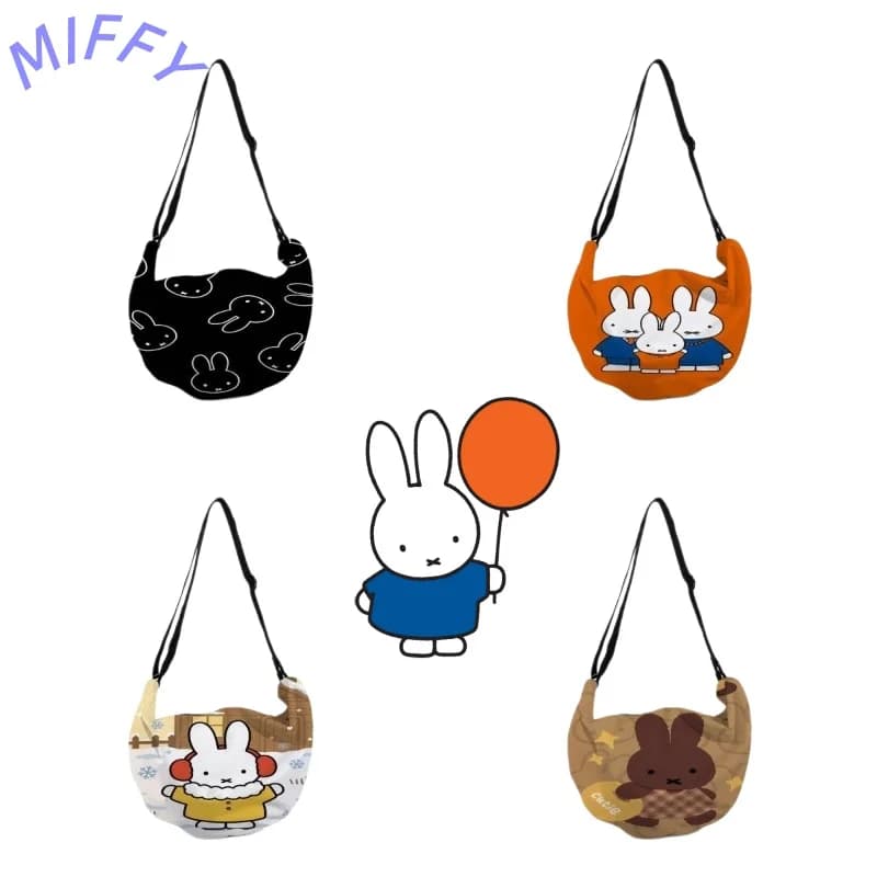 Borsa da basket con simpatico coniglio Miffy, borsa a tracolla multifunzionale impermeabile per calcio e pallavolo, regalo perfetto