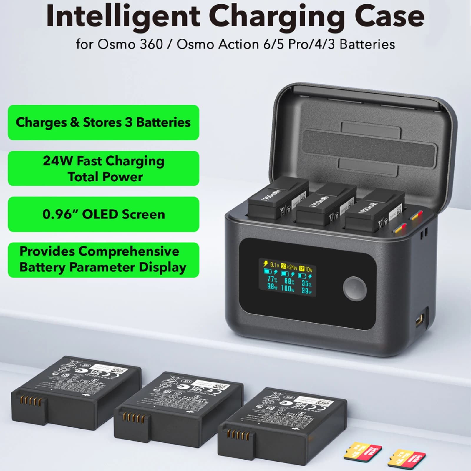 Charging Box For Dji OSMO 360/Action6/5Pro/Action4/3 Charger Hub Charger Power USB-C Battery Accessories