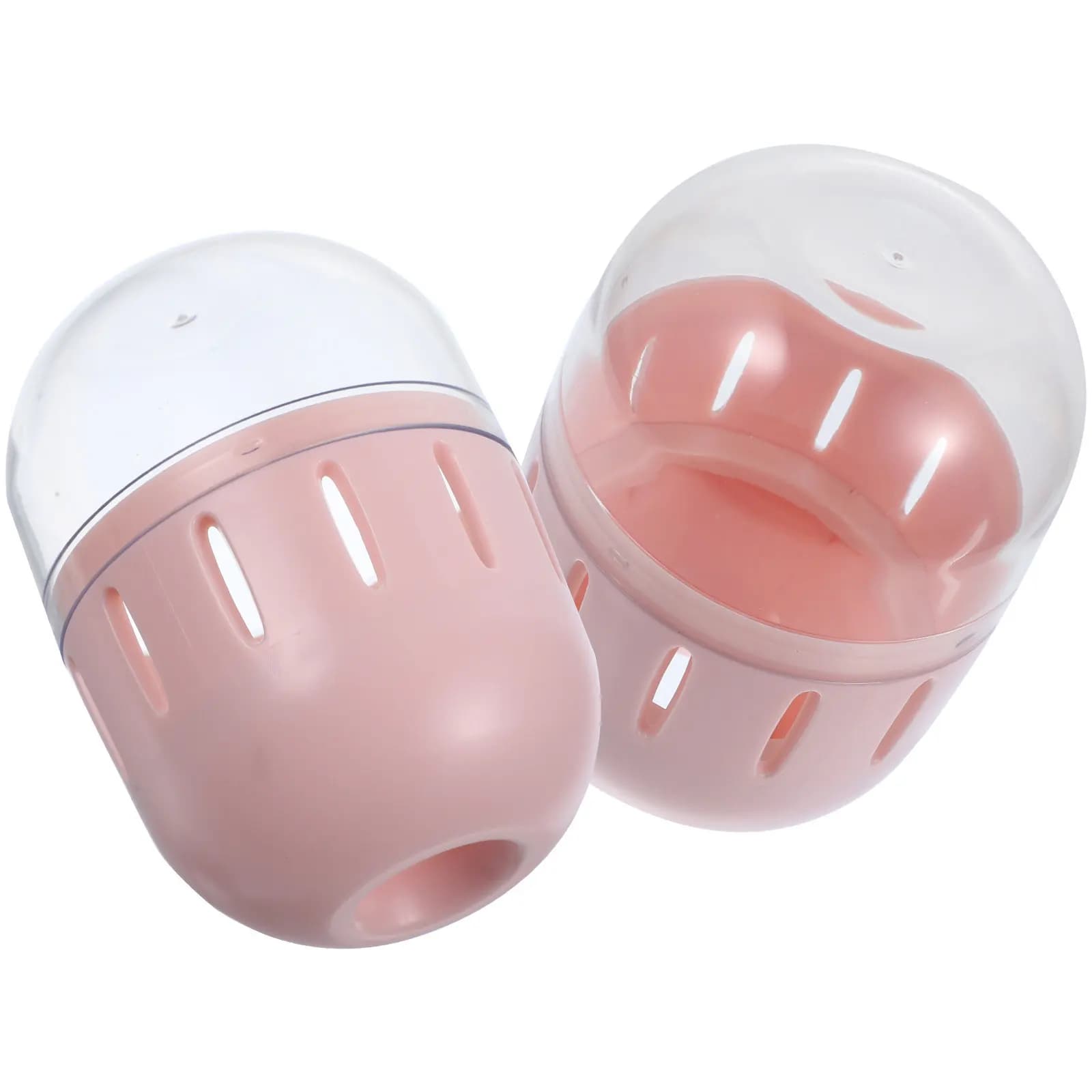 2 Pieces Silicone Container for Make-up Sponges, Organizer Compact for Duvets with Cover, Dust and Breathable, for Travel and Home Use, for Sponges in Uovo