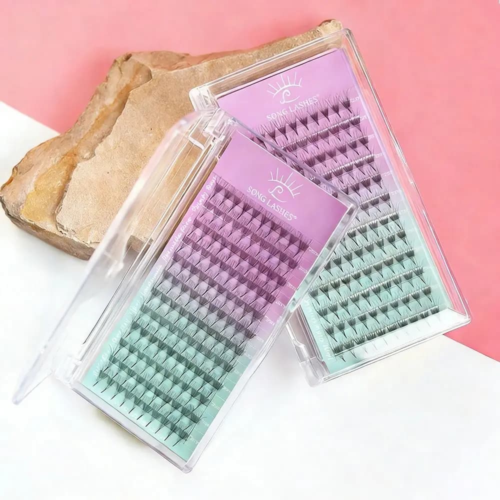 Prodotti di Bellezza, Ciglia Finte 6D Volume, Ciglia Artificiali 8D Volume in Materiale PBT, Base Sottile e Appuntita, per Truccatori Professionisti