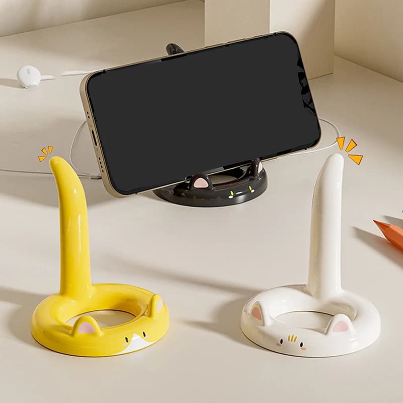 【G】Supporto per cellulare a forma di gatto cartone animato, mini supporto da scrivania creativo, ornamento decorativo