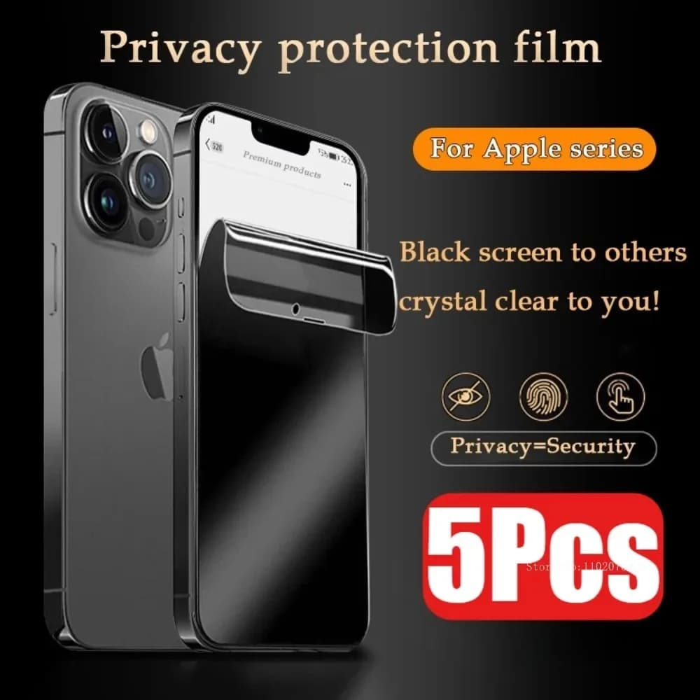 5 Pezzi Pellicola Idrogel Privacy a Copertura Totale per iPhone 17 16 15 14 Pro Max 15 14 Plus Protezione Schermo per iPhone 11 12 13 Pro X XR XS
