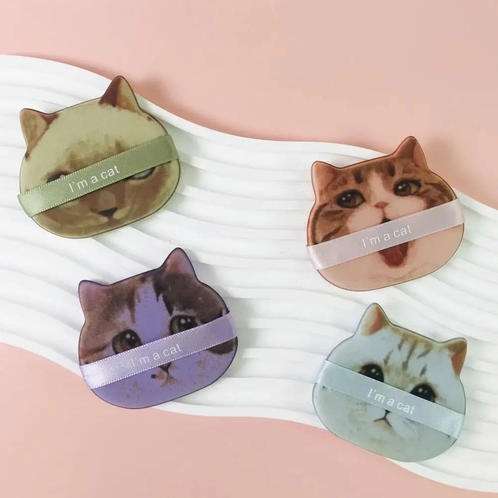 1/4 pezzi soffio per trucco a forma di zampa di gatto carino, doppio uso per asciugatura e bagnata, spugna per correttore per fondotinta, strumento per trucco fine ​