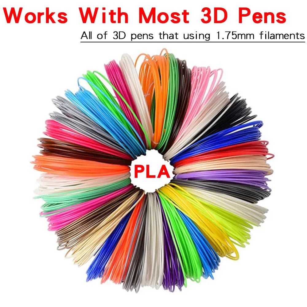 3D Pen Filament in Colorful Odorless Plastic PLA Diameter 1.75 mm for 3D Printing Pen Birthday for Kids Creative Christmas Gift