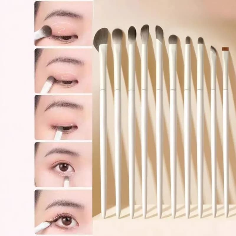 5/6/8/10pcs Natural Eye Makeup Brushes Set Details Shade Brush White Ultra Soft Eyeliner Makeup Brush