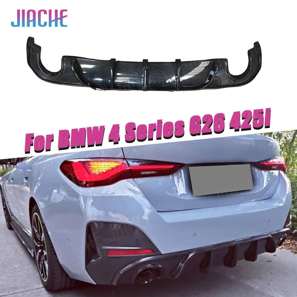 JIACHE For BMW 4 Series G26 425i M Sport 2020+ Carbon Fiber Rear Diffuser Car Tuning Auto Accessories High Quality FRP