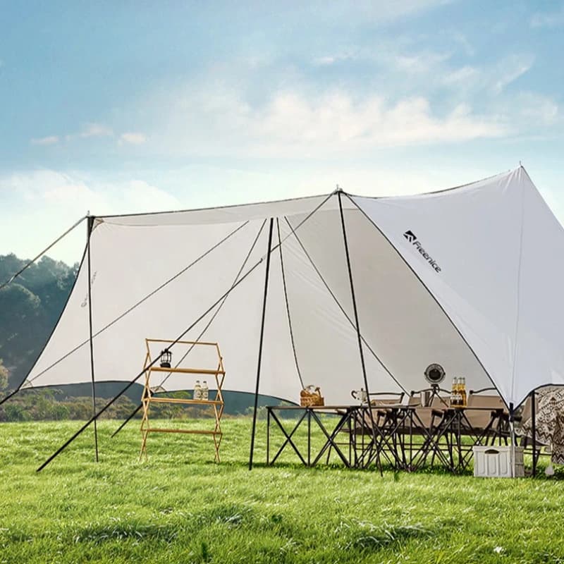Tenda Parasole Pieghevole Portatile per Campeggio, Ampia Area Impermeabile, Facile Installazione, Stabile e Durevole, Attrezzatura da Campeggio