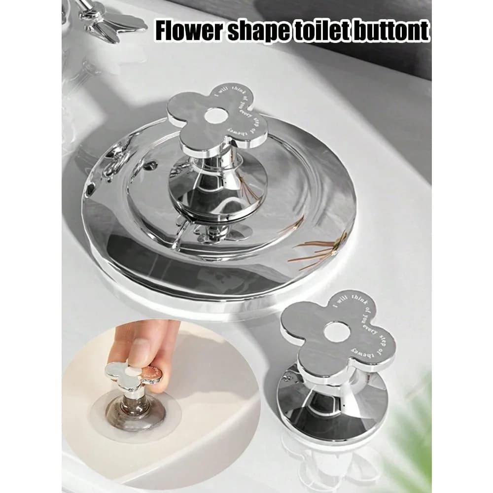 1pc Floral Cartoon Toilet Flush Handle, Flower Shaped Toilet Flush Button, Toilet Tank Button, Flower Shaped Toilet Plunger, Toilet Flush Button Press Tool, Creative Flower Drawer Pull, - Easy Press, Fashionable Bathroom Accessory, Adds Elegant Atmosphere
