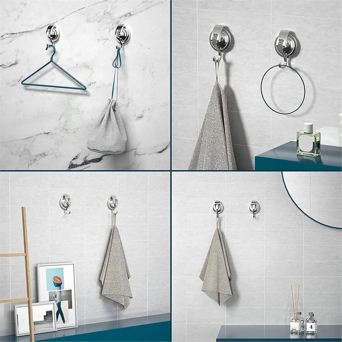 Ganci a ventosa per carichi pesanti - Ganci per doccia con aspirazione sottovuoto per bagno, cucina, finestre, vetro