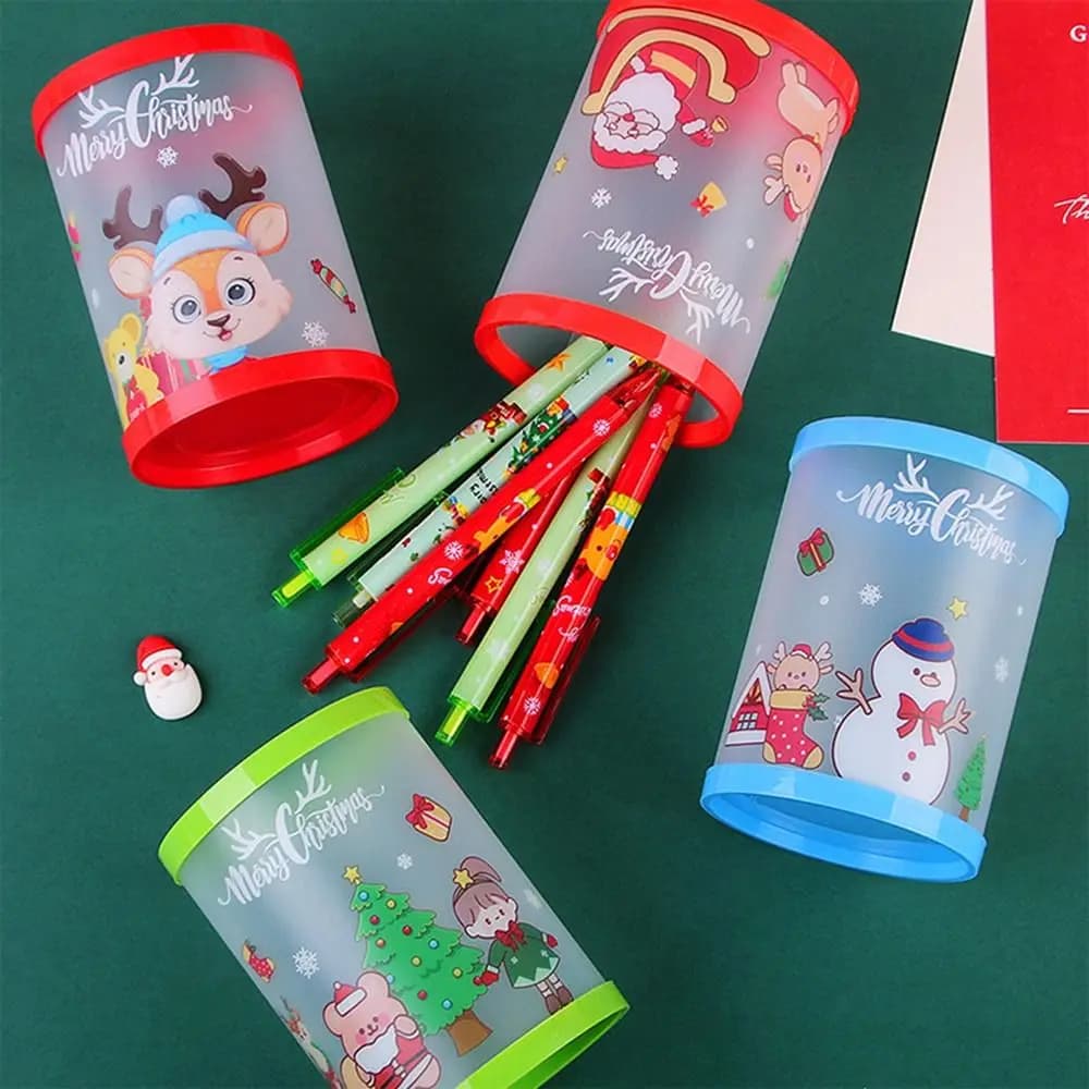 Cosmetici Ragazza Scuola Forniture per ufficio Desktop Mini scatola per trucco Organizzatore di cancelleria Portapenne natalizio Porta pennelli per trucco
