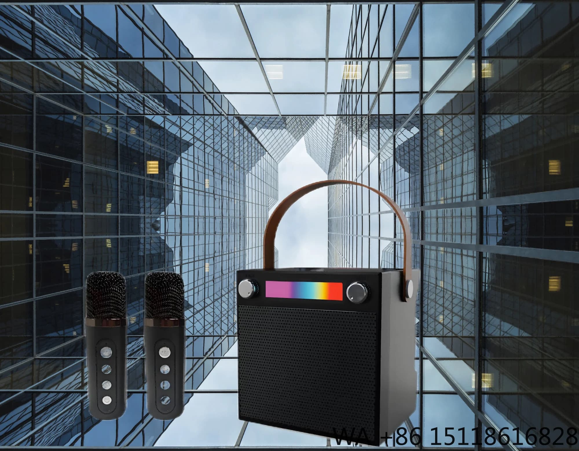 Portable Mini Karaoke Machine With 2 Microphone Party Home Ktv Outdoor Wireless Speaker for Kids