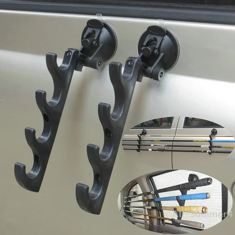 Suction cup fishing rod bracket Car fishing rod support Fishing rod support for wall mounting with tools for suction cup fish equipment