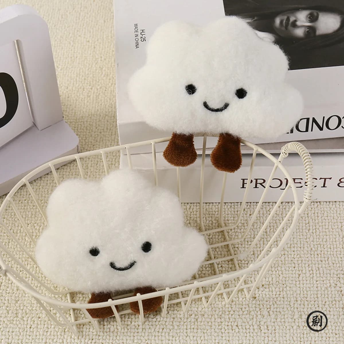 Portachiavi a Forma di Nuvola Sorridente in Peluche – Ciondolo per Zaino in Cotone Imbottito – Portachiavi per Auto, Regalo per Donne e Ragazze