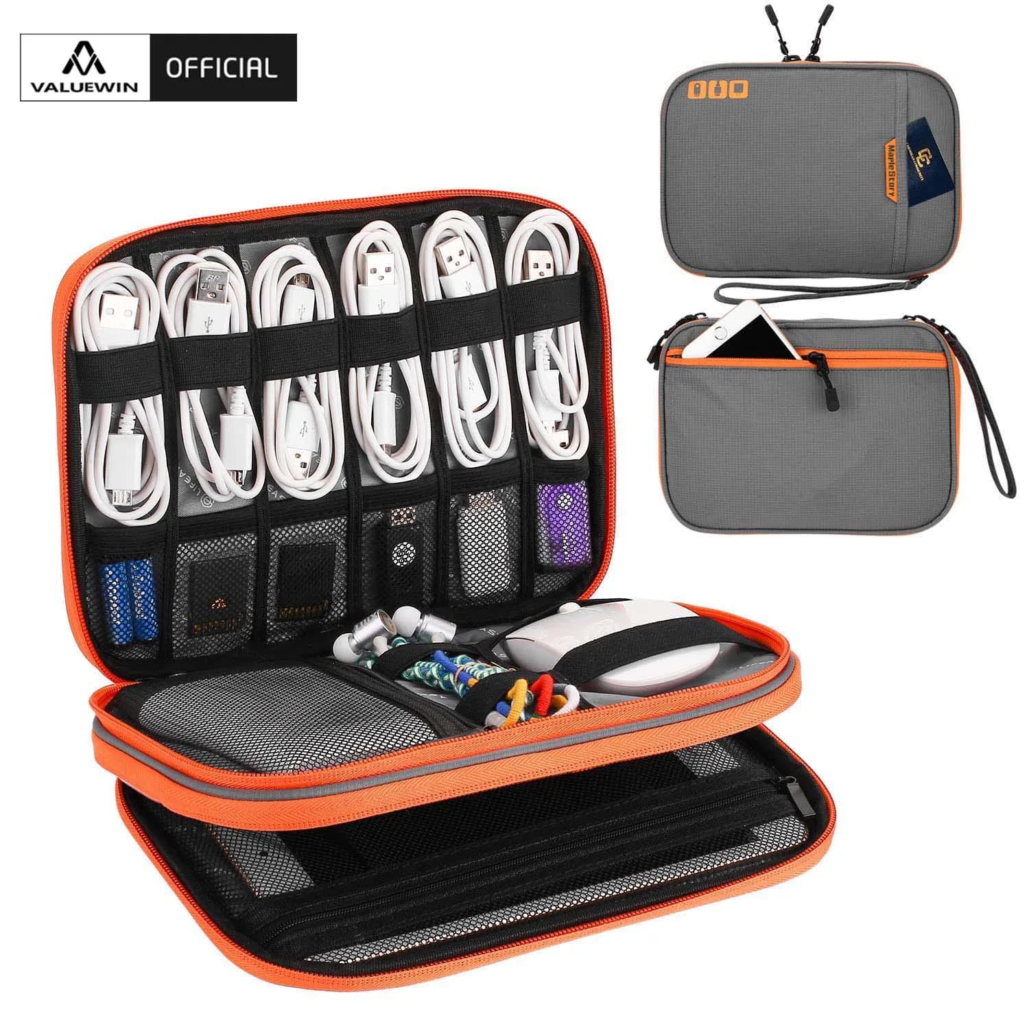 Custodia da viaggio per accessori elettronici, custodia per cavi, borsa per gadget, borsa per cavi, alimentazione, chiavetta USB, caricabatterie