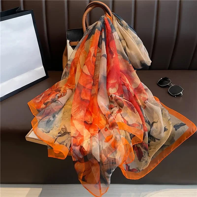 Nuove Sciarpe da Spiaggia in Seta per Donne, Hijab, Sciarpe Protettive dal Sole, Foulard, Bandane Grandi, Echarpe Femminili