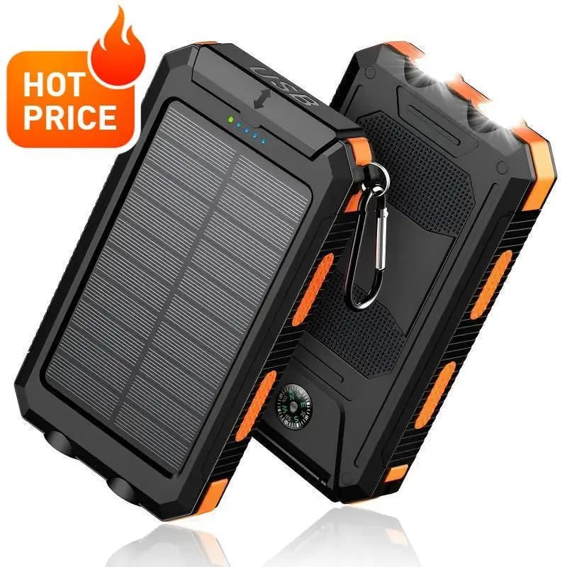 【Spedizione gratuita】Caricatore solare PowerBank 10000mAh Caricatore per telefono solare, caricatore portatile Caricatore rapido Doppie porte USB Bui