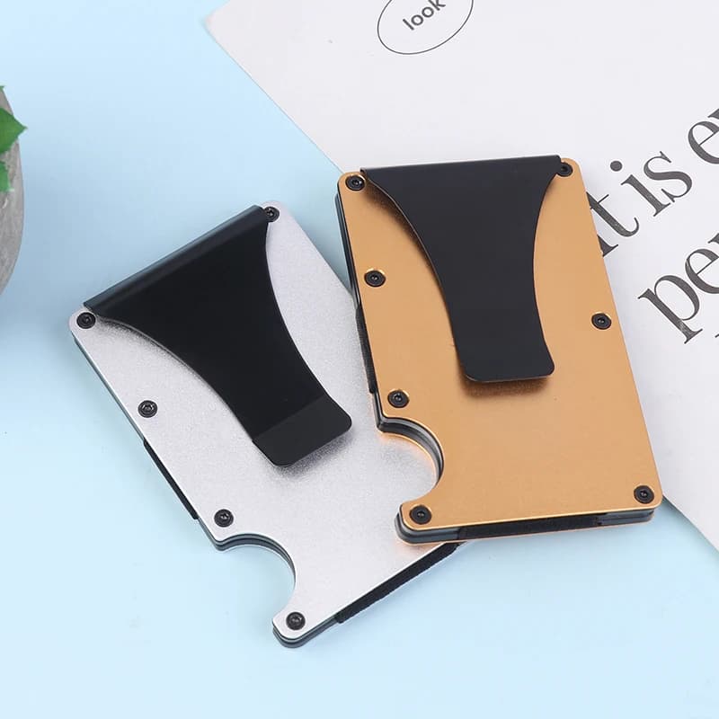 Portafoglio minimalista unisex - Portafoglio RFID ultrasottile con scomparti per carte di credito e banconote per un facile accesso al contante.