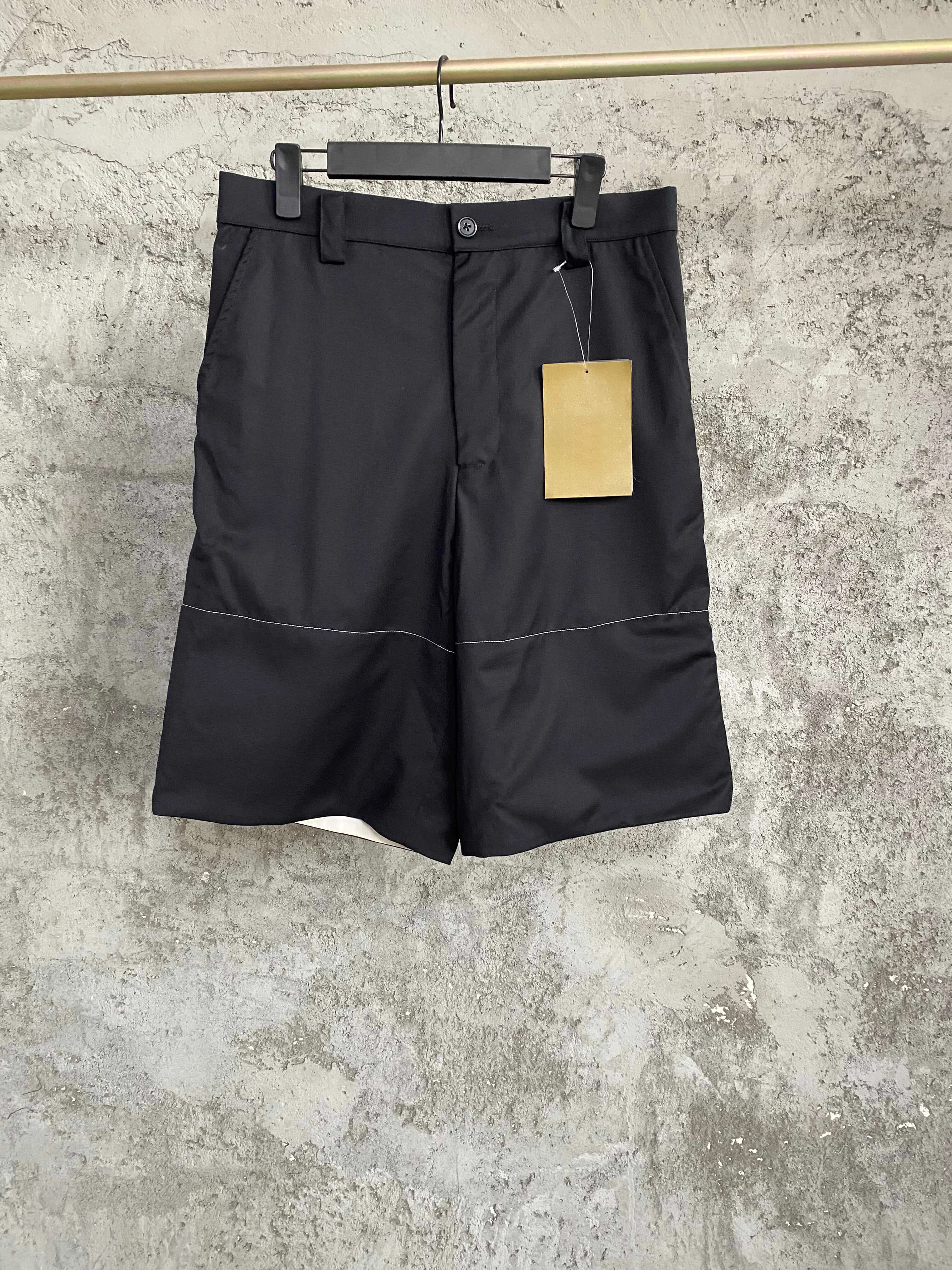 TOP-YAMAMOTO pantaloni capri casual bianchi e neri, pantaloncini di lana da uomo taglia pluse per l'estate