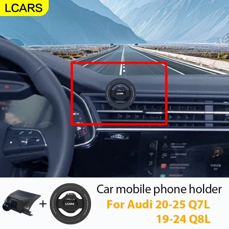 Supporto magnetico per telefono per auto Supporto per clip di sfiato Supporto di navigazione per Audi Q7L 20-25/Q8L 19-24 Staffa per veicolo Accessori interni