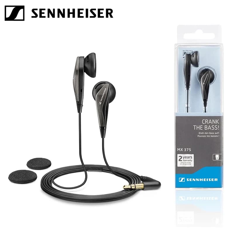 Cuffie In-Ear Originali SENNHEISER MX375, Auricolari Stereo da 3,5mm per Musica, Cuffie Cablate