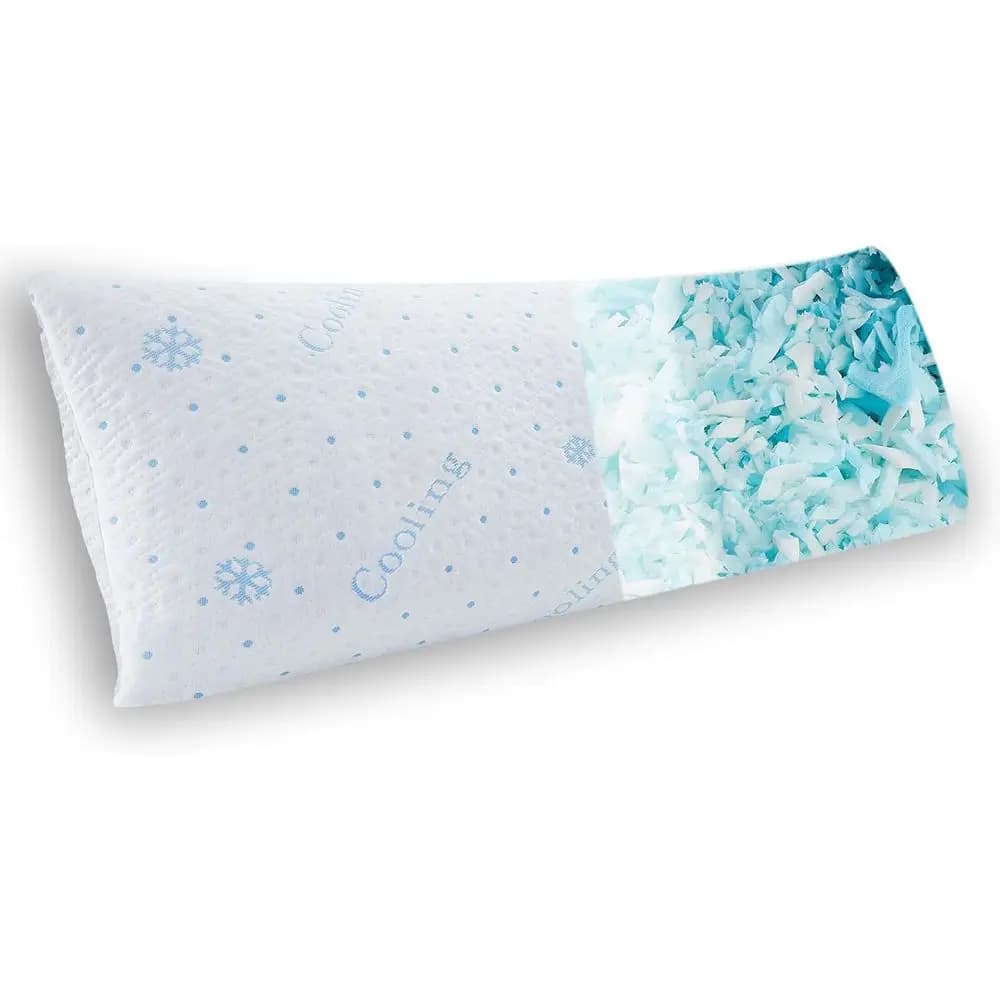 Cuscino rinfrescante per il corpo Irmer 3200g, 100% memory foam sminuzzato, per adulti, chi dorme su un fianco, per la gravidanza, cuscino per tutto il corpo 20x54 pollici