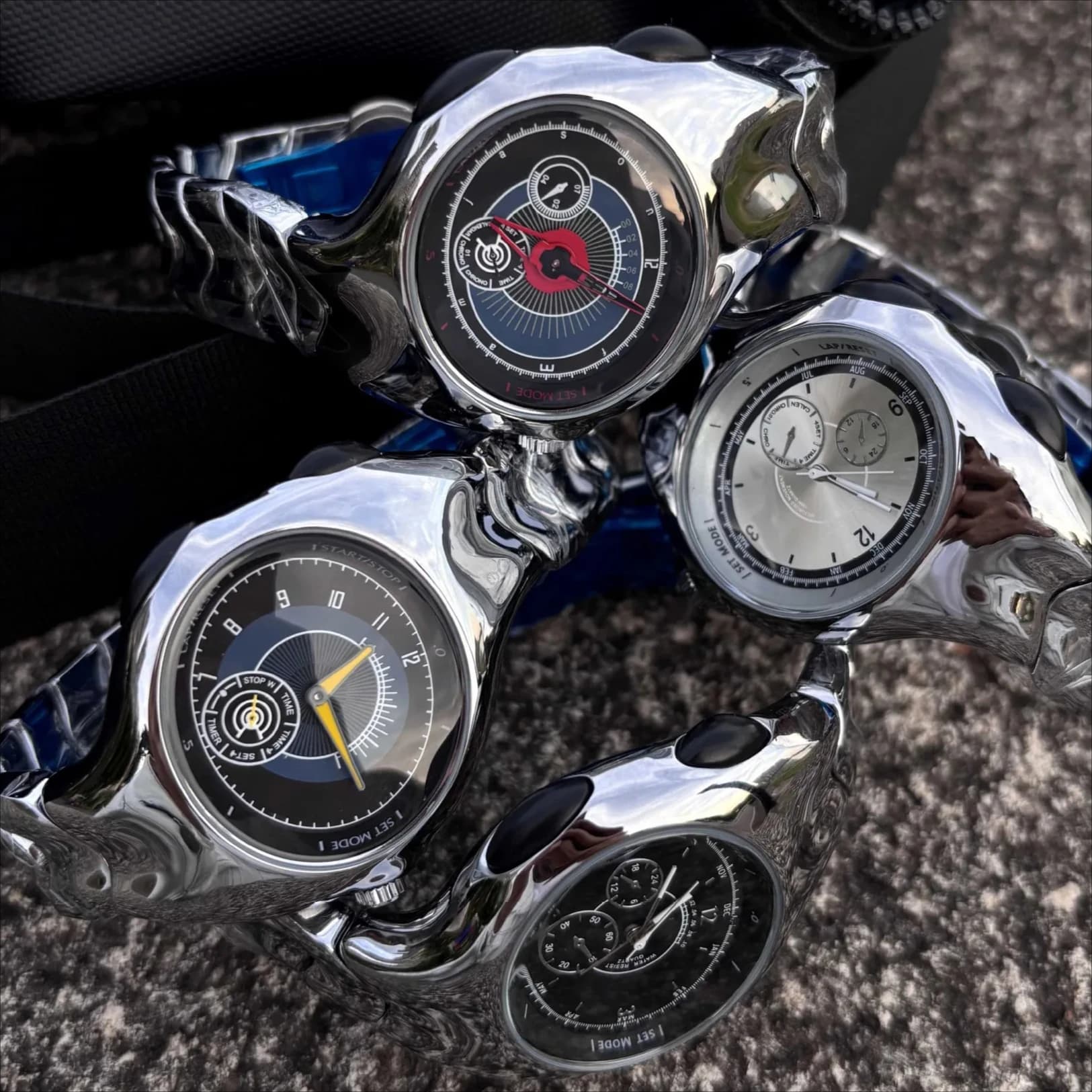 Moda Alien Retro Unico Y2k Orologio al quarzo da uomo Quadrante in argento Cassa intrecciata Ovale Ellipse Design speciale Orologio da uomo in acciaio Orologio AAA