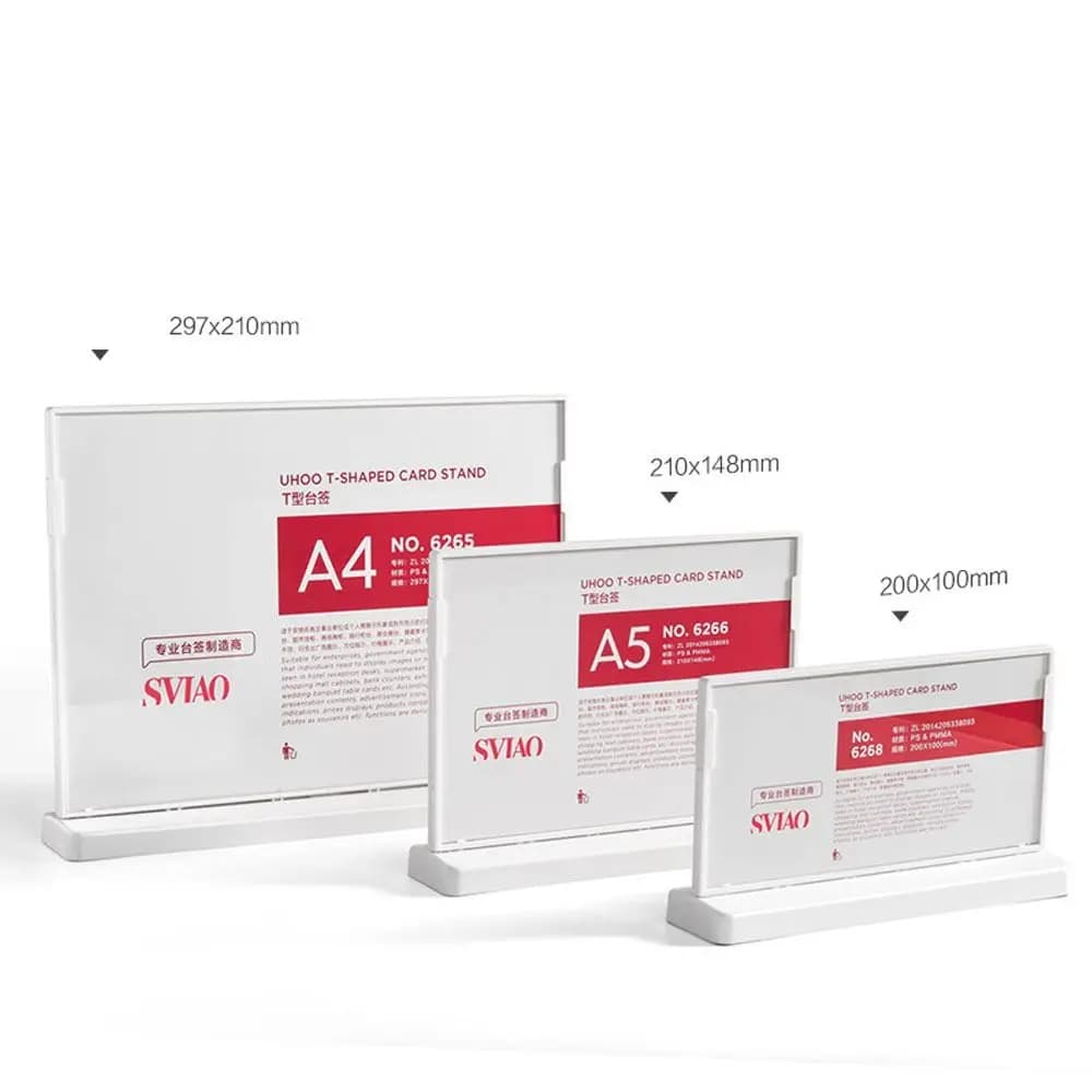 A4 a5 a6 Acrylic Sign Holders Anti Drop L-Shaped Vertical Table Card Plastic T-Shaped Type Name Card Picture Photo Ad