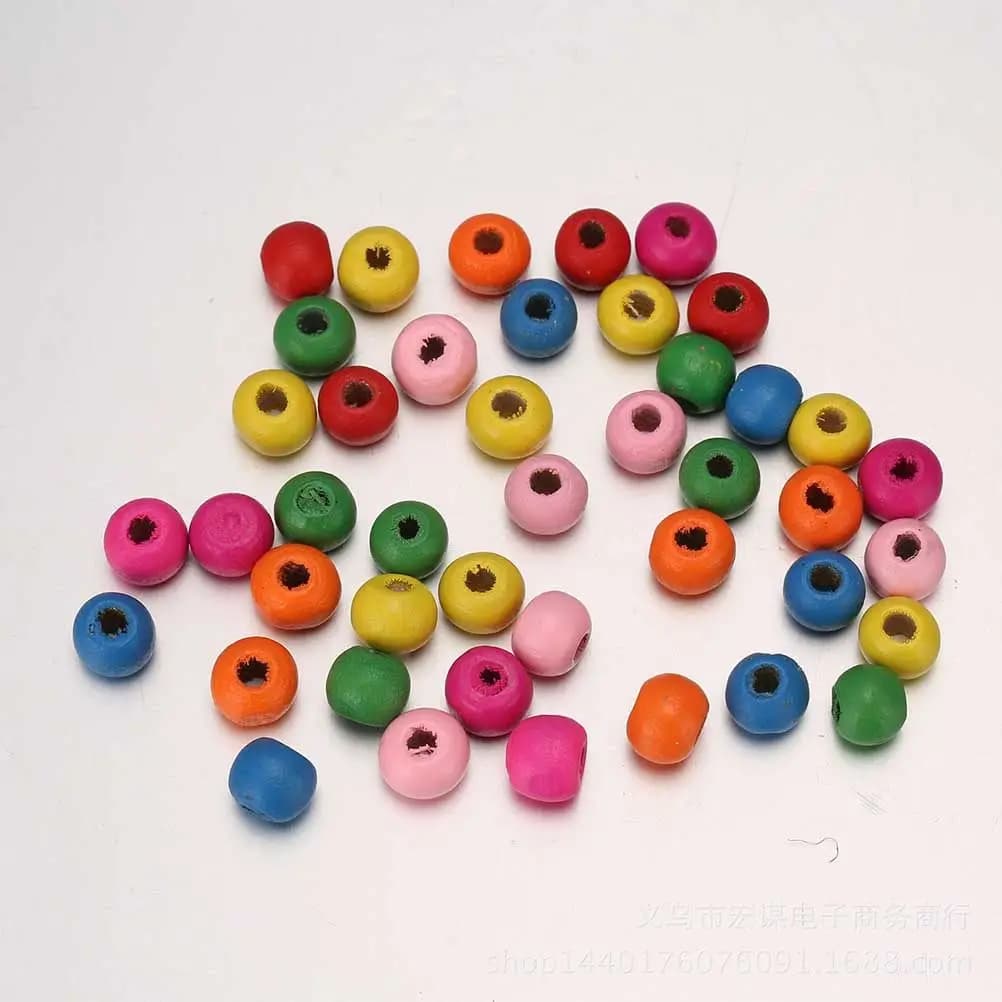 200Pcs 10Mm Wooden Beads for Dreamcatcher Making Natural Round DIY Craft Beads Accessories for Mandalas Home Party Christmas