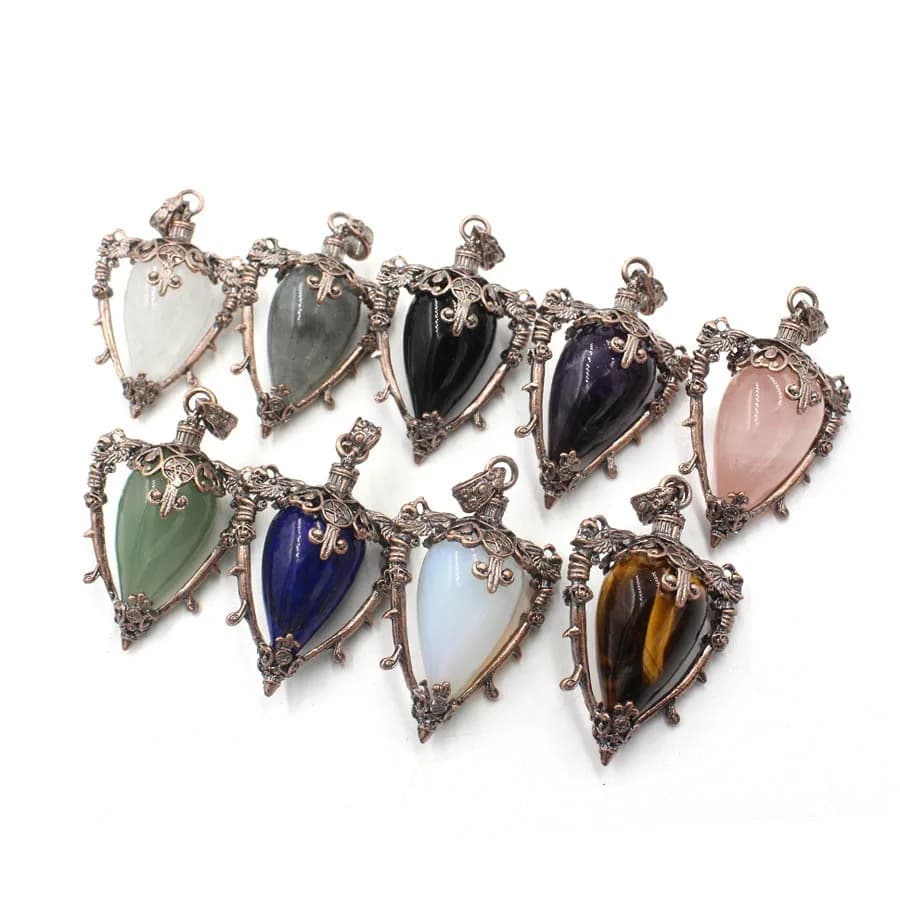 Pendoli in Cristallo per Divinazione, Opale, Lapislazzuli, Quarzo Rosa, Pendulos Reiki, Prodotto Spirituale X210