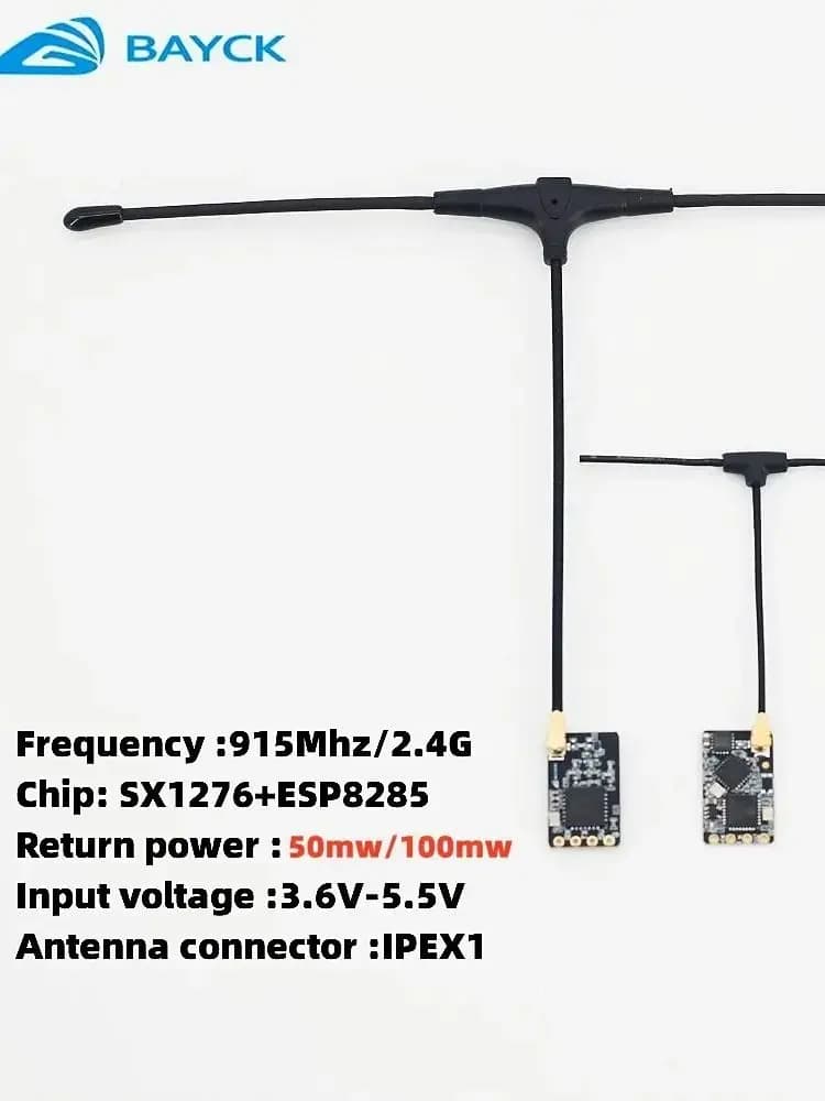 Ricevitore wireless BAYCK ELRS Nano 915 MHz / 2,4 GHz da 10 pezzi con antenna di tipo T per droni RC FPV - Parti di droni aggiornabili Wifi