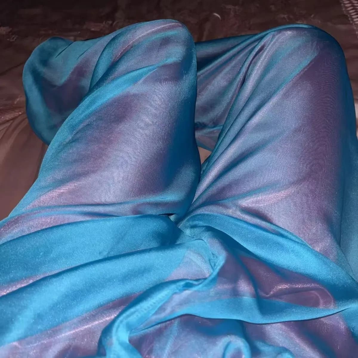Men's 2 Layers Voile Outside Ice Silk Inside Pajamas Pants Sexy Glossy Women Silky Touch Ruffled Lantern Trousers Plus Size
