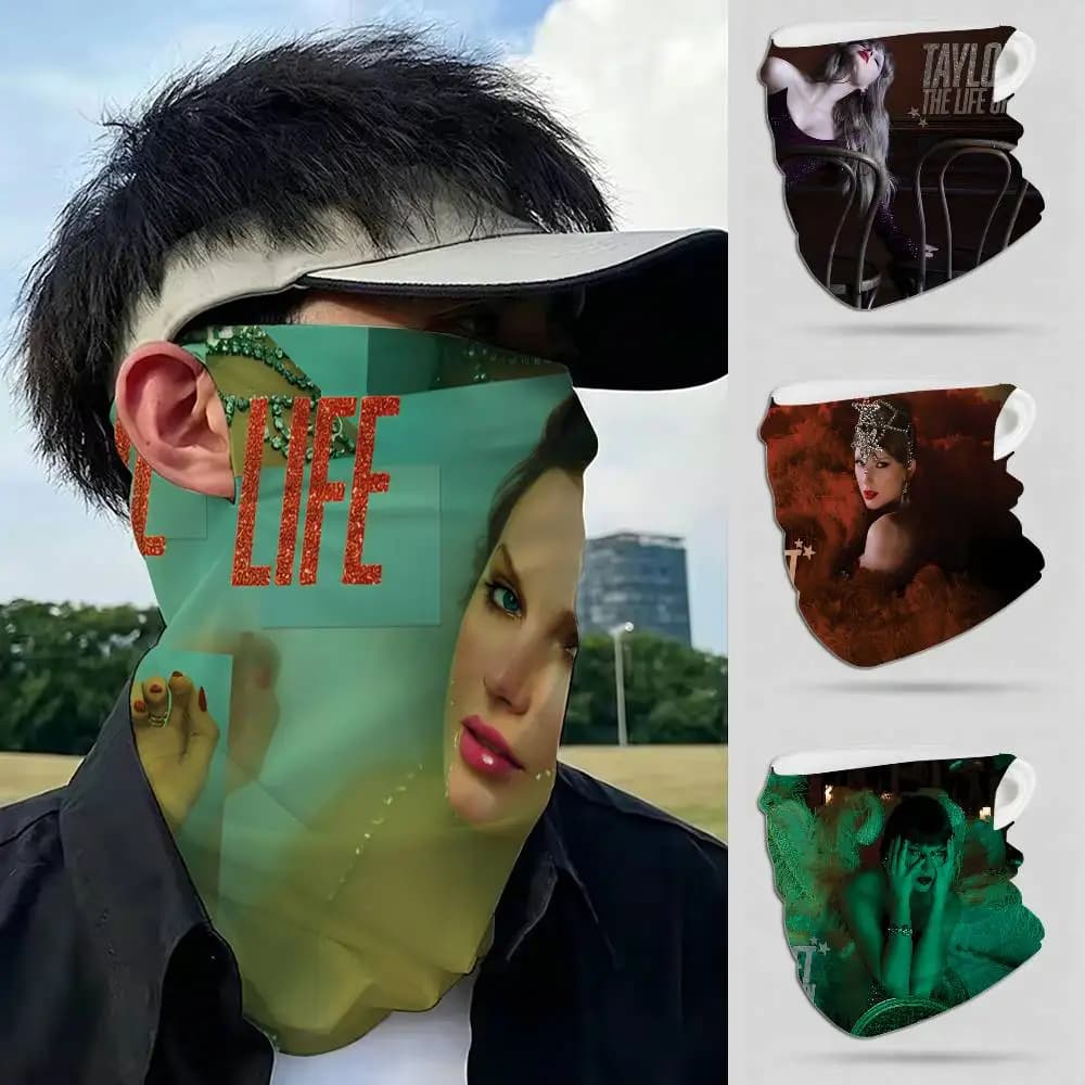 T-Taylor-Swift Lyrical-Pop-Storytelling Outdoor Sports Neck Scarf Windproof Face Cover Multiscene Use for Riding Hiking Skiing