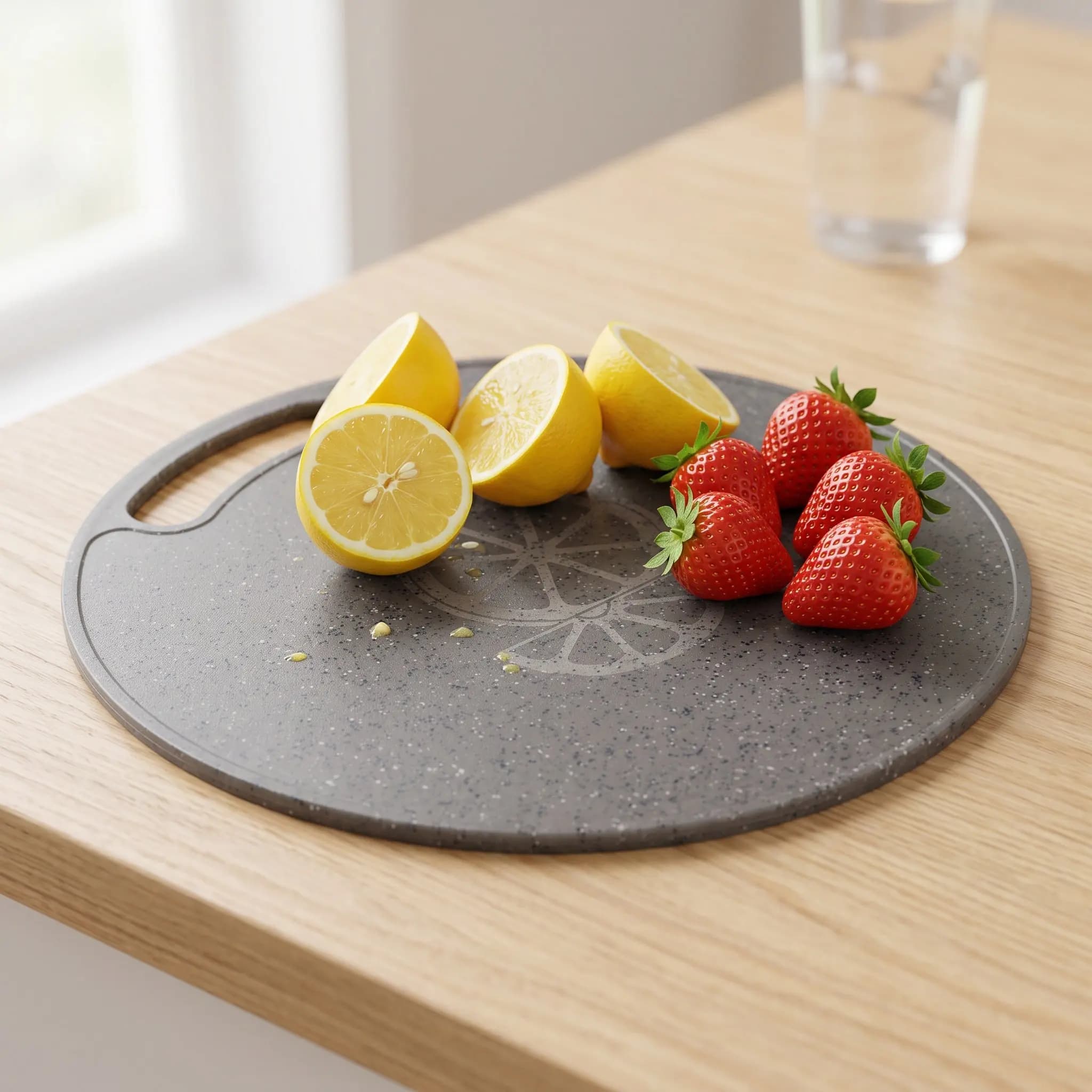 1Pcs Kitchen Cutting Board Imitation Marble Round 31x0.5cm Vegetable Fruit Bread Chopping Board Non Slip Chopping Block Kitchen