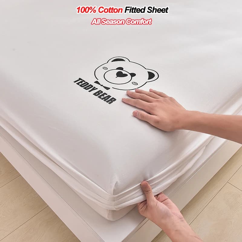 100% Cotton with Elasticized Corners, Deep Pocket 28cm, Anti-slip, Anti-axar, Soft, Comfortable and Breathable