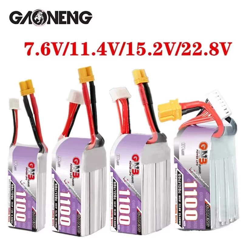 GNB 1100mAh 2S 3S 4S 6S 60C/120C HV Lipo Batteria Per FPV Long Racing Drone 4 Assi RC Quadcopter Droni Parti Con Spina XT30/XT60