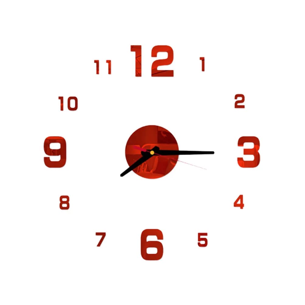 Orologio da Parete Decorativo Grande Senza Cornice, Superficie a Specchio in Acrilico, Autoadesivo, Movimento Silenzioso, Arredamento Moderno per Casa e Ufficio
