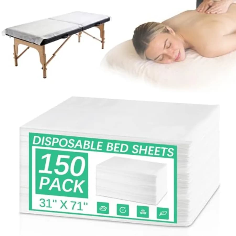 150 Pcs 31" x 71", Non-Woven Disposable Bed Sheets for Massage Table Cover Breathable SPA Bed Cover for Spa, Massage, Beauty, T