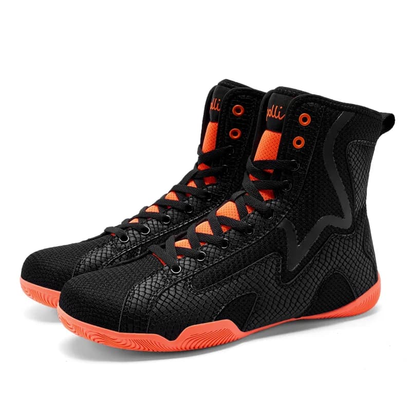 Professional Boxing Shoes Breathable Mesh Non-slip Sole Lightweight Training Sneakers for Kickboxing Wrestling Combat Sports