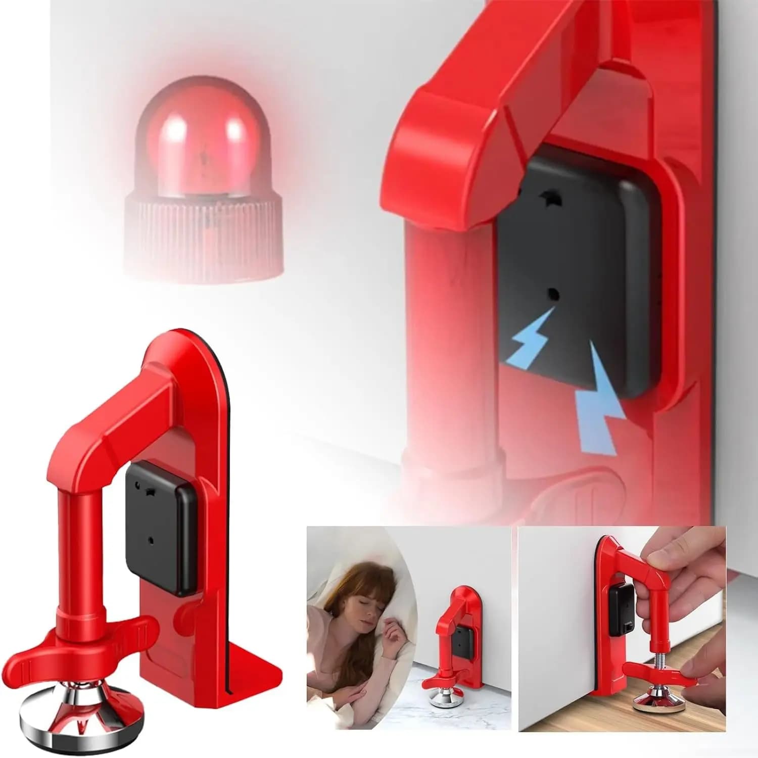 Serratura per porta con allarme alimentato a batteria per donna Protezione di sicurezza Fermaporta Sistema di blocco allarme antifurto Commercio all'ingrosso