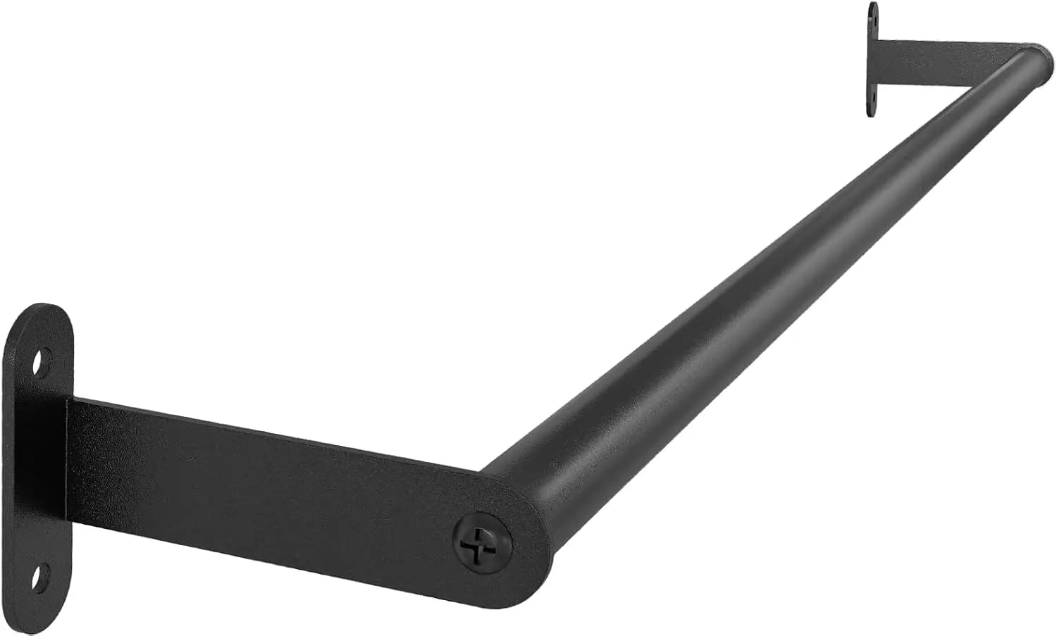 Portasciugamani da Parete in Acciaio Inox Nero da 24 Pollici, Porta Asciugamani Singolo Resistente per Bagno