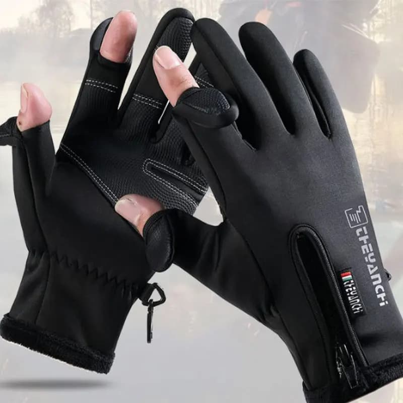 Guanti da pesca invernali 2 dita Flip impermeabile antivento fotografia donna uomo guanti velluto protezione calda guanti da pesca per pesci