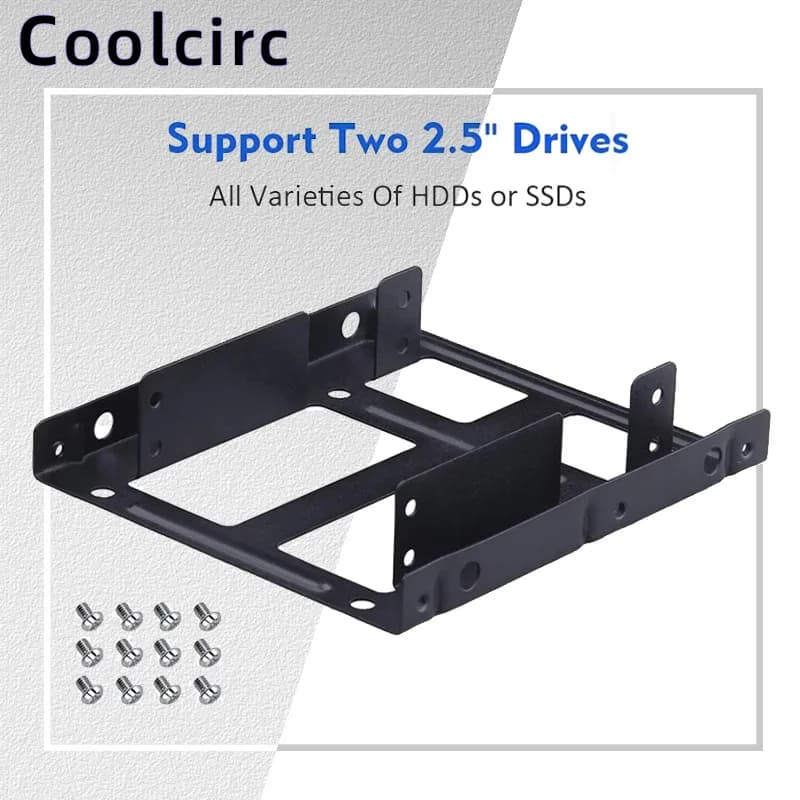 2.5 To 3.5 Inch Hard Disk Bracket Hard Dual Desktop SSD Mounting Bracket Internal Adapter Support Two 2.5" HDDs or SSDs Drives