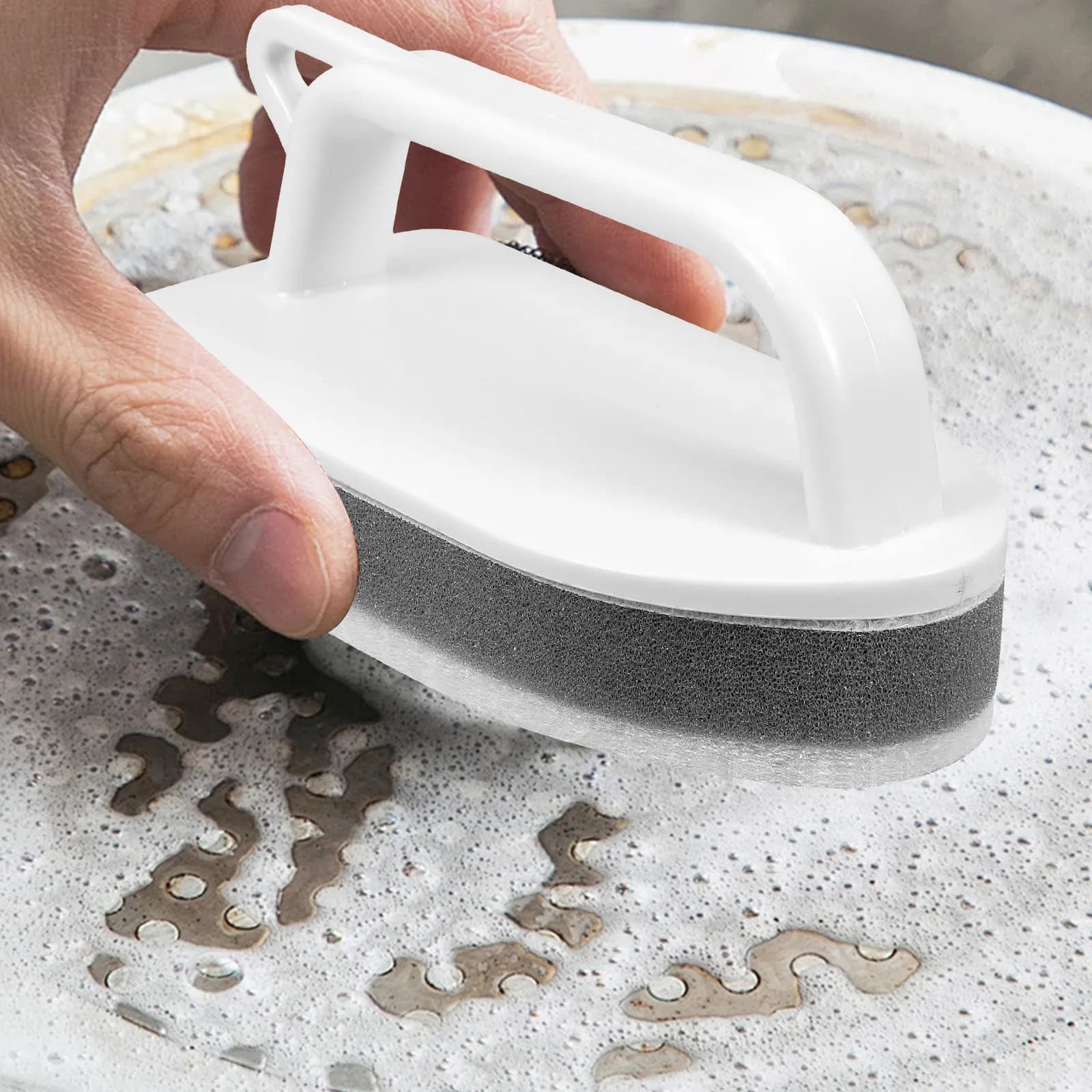 Set di Spugne e Spazzole per Pulizia Intensiva con Impugnatura Comoda per Rimozione Macchie in Cucina, Bagno, Vasca, Piastrelle e Ceramica