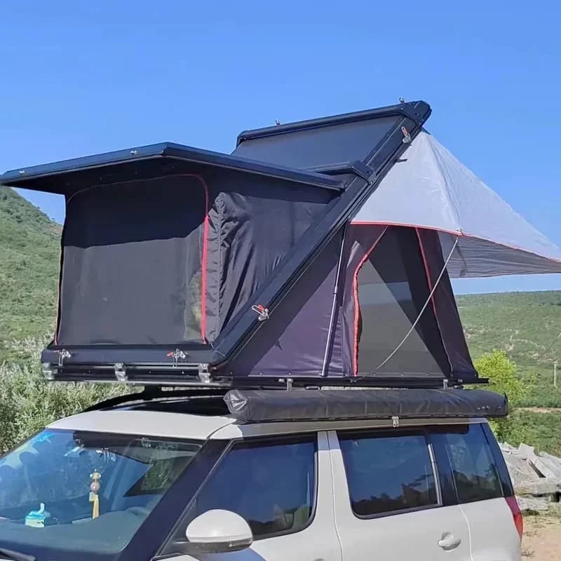 Tenda da Tetto Autoapribile a Forma di Z, Impermeabile e Antivento per Campeggio e Caccia all'Aperto