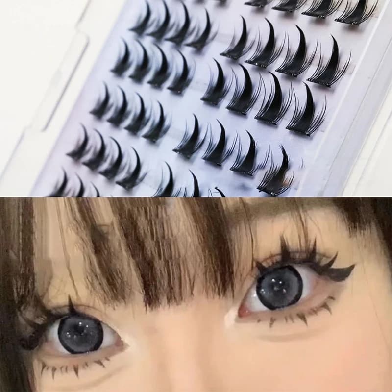 Reusable Self-adhesive Single Lashes Reusable Segmentate 12mm Power Effect for Comic Elf Makeup