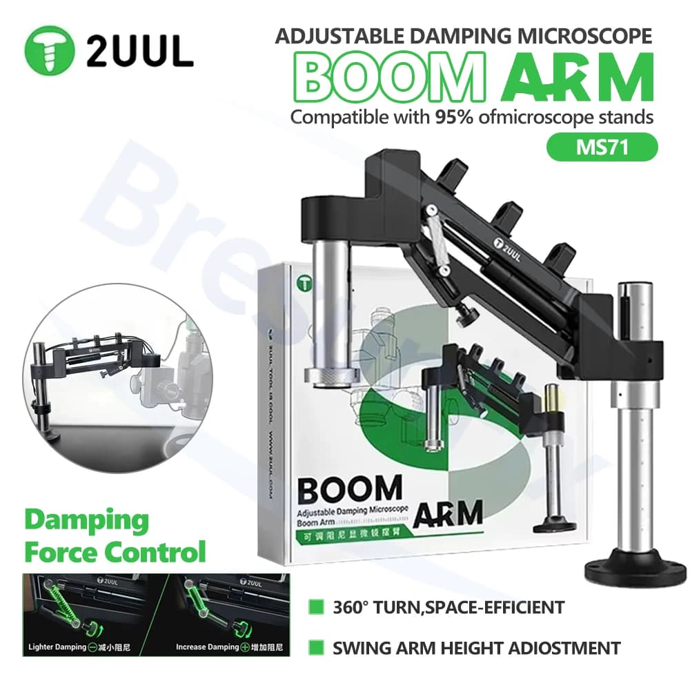 Braccio Oscillante per Microscopio 2UUL MS71 con Smorzamento Regolabile, Strumento di Montaggio per Riparazione Elettronica e Ispezione di Circuiti
