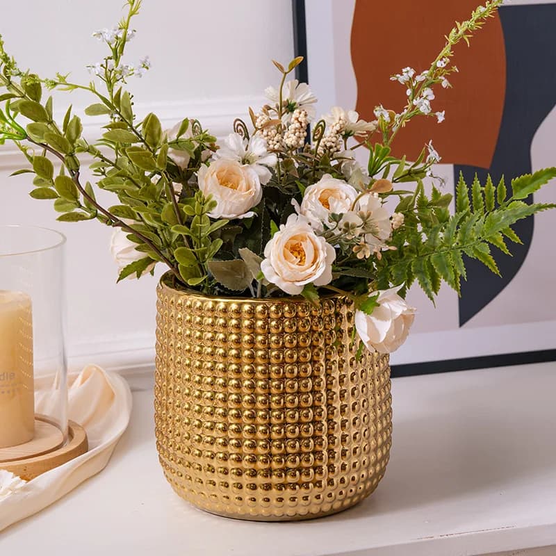 Flower pot ceramic pot orchid large high pot deep creative potted Nordic green plant green dill household ornament high sense