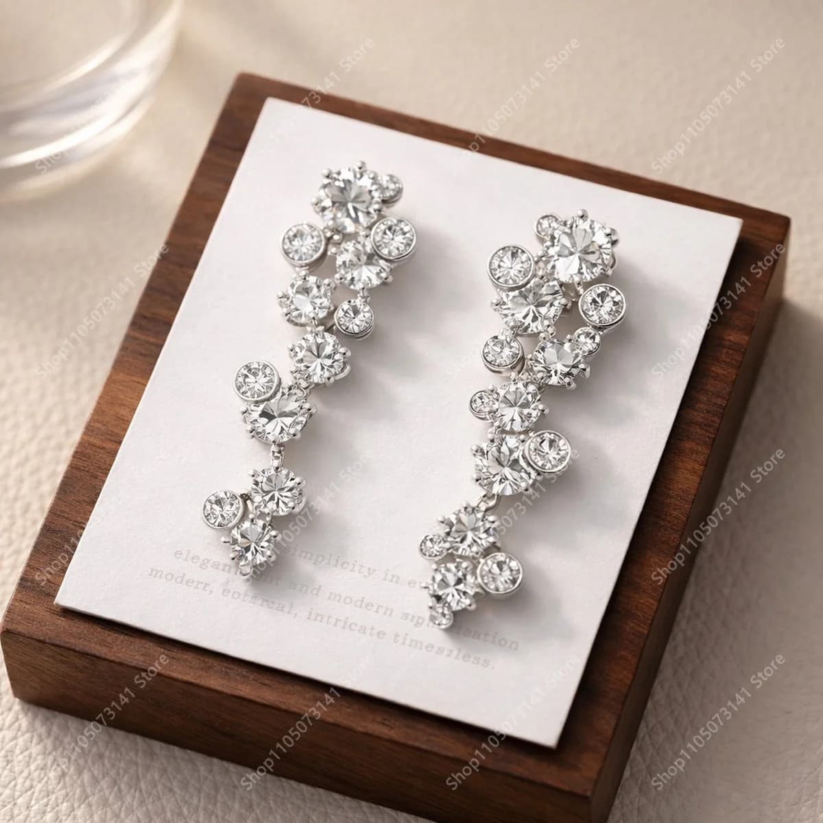 Earrings with sparkling zircons, fashionable and luxurious, with pendant, perfect for appointments and parties - a versatile birthday gift