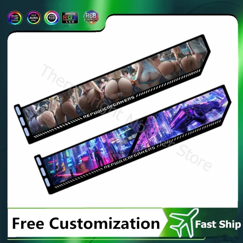 ARGB Graphics Card Bracket,Customized RTX3090 4090 Series Anime GPU Holder,PC Gaming Cabinet Decorative VGA Support AURA SYNC