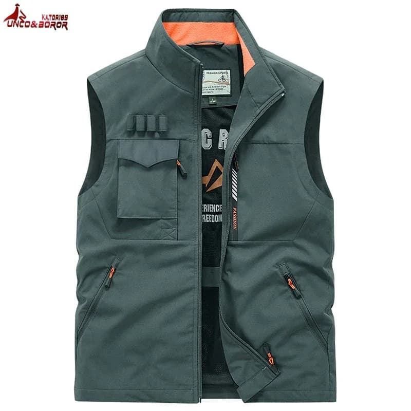 Summer New Outdoor Work Safari Fishing Travel Cargo Vest giacca da uomo Multi tasche campeggio escursionismo gilet in rete senza maniche gilet